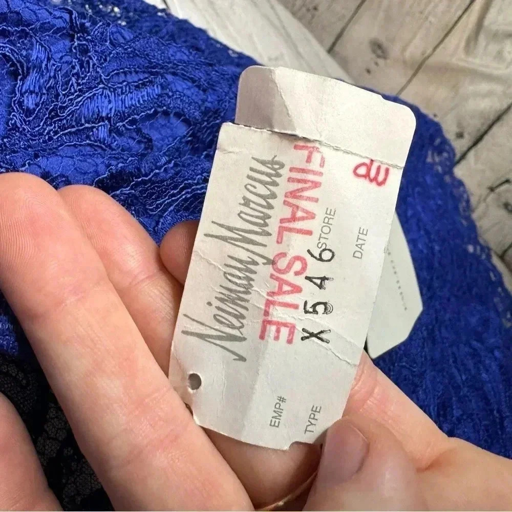 NWT Emilio Pucci Neiman Marcus Lace Dress Cobalt Blue Size 6 Retail $2860 - Picture 5 of 14